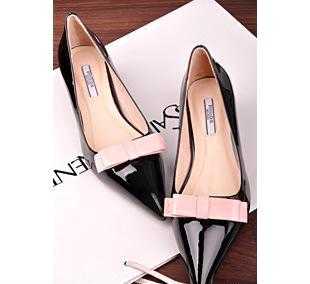 p家 美翻了 高貴 百搭 經典小尖頭 中跟單鞋 蝴蝶結單鞋單鞋